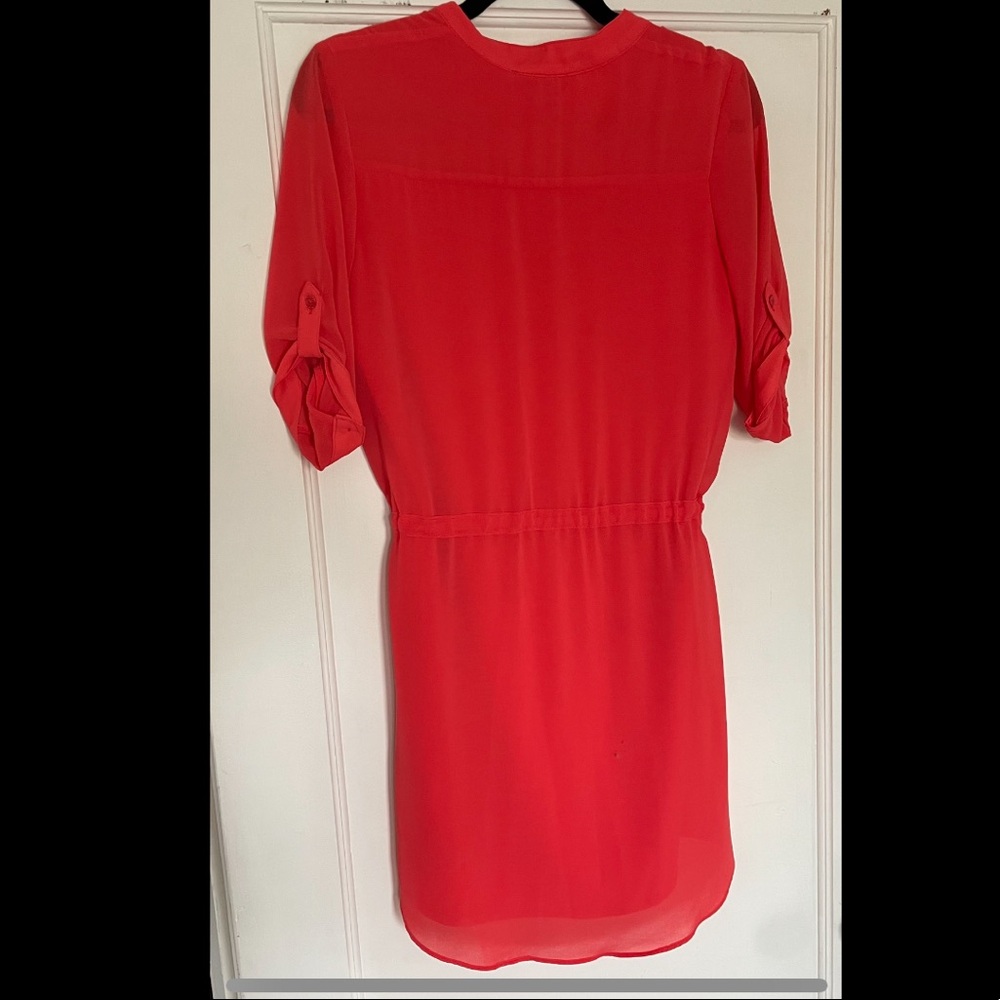 A. Byer Coral V-Neck Dress with Drawstring - Picture 3 of 3